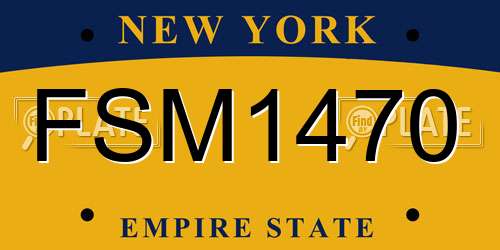 FSM1470 New York License Plate