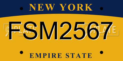 FSM2567 New York License Plate