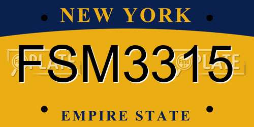 FSM3315 New York License Plate