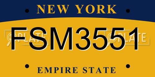 FSM3551 New York License Plate