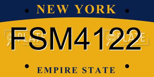 FSM4122 New York License Plate