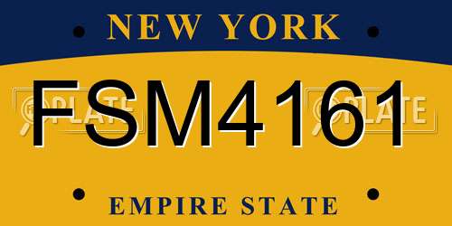 FSM4161 New York License Plate