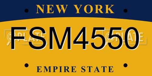 FSM4550 New York License Plate
