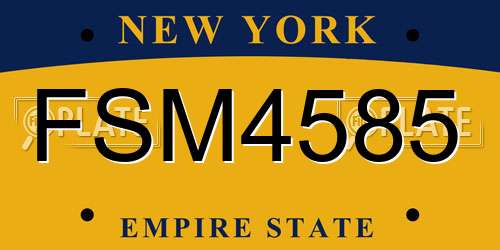 FSM4585 New York License Plate