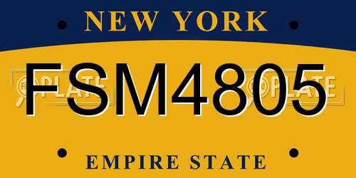 FSM4805 New York License Plate