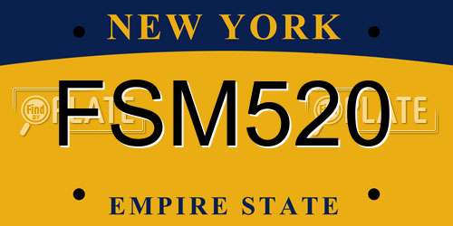 FSM520 New York License Plate