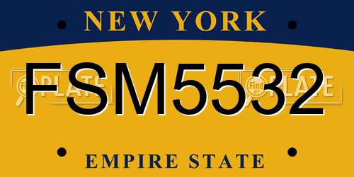 FSM5532 New York License Plate