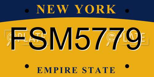 FSM5779 New York License Plate