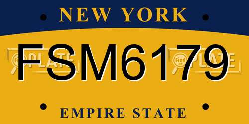 FSM6179 New York License Plate
