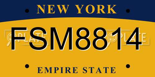 FSM8814 New York License Plate