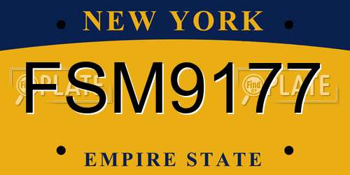 FSM9177 New York License Plate