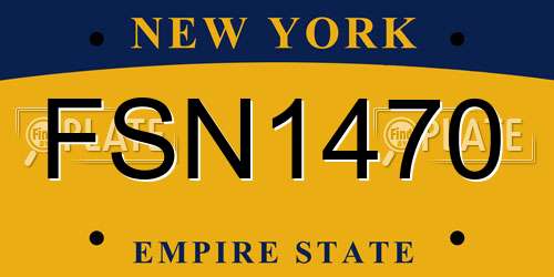 FSN1470 New York License Plate