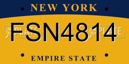 FSN4814 New York License Plate