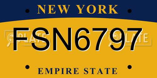 FSN6797 New York License Plate