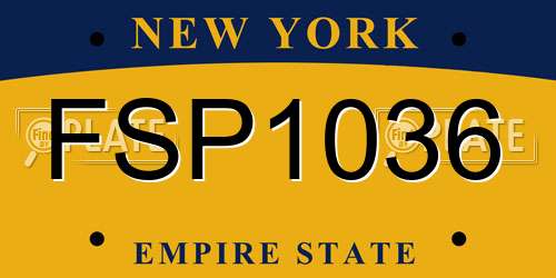 FSP1036 New York License Plate