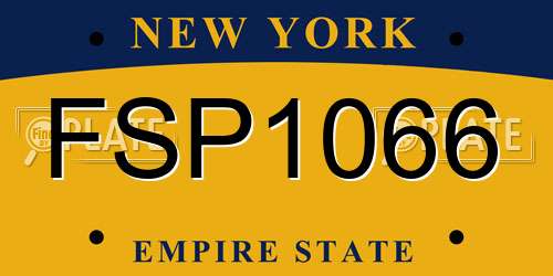 FSP1066 New York License Plate