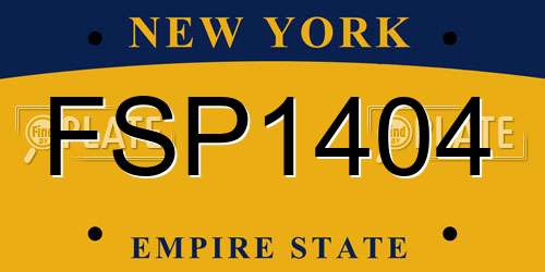 FSP1404 New York License Plate