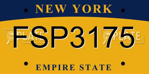 FSP3175 New York License Plate