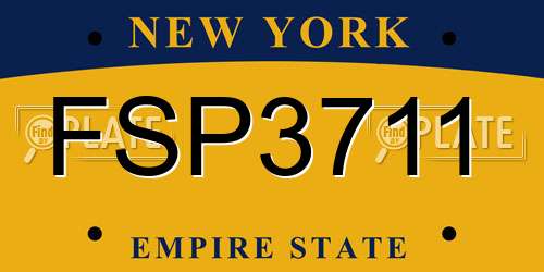 FSP3711 New York License Plate