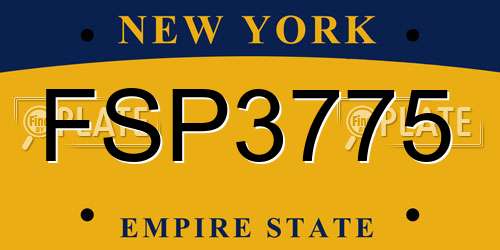 FSP3775 New York License Plate