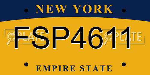 FSP4611 New York License Plate