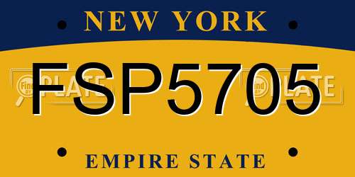 FSP5705 New York License Plate