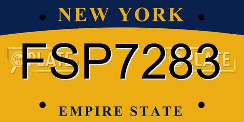 FSP7283 New York License Plate