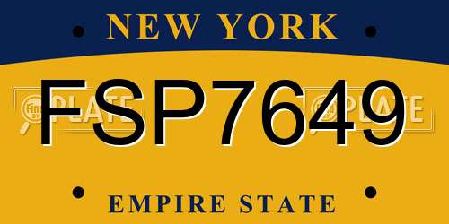 FSP7649 New York License Plate