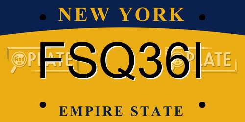 FSQ36I New York License Plate