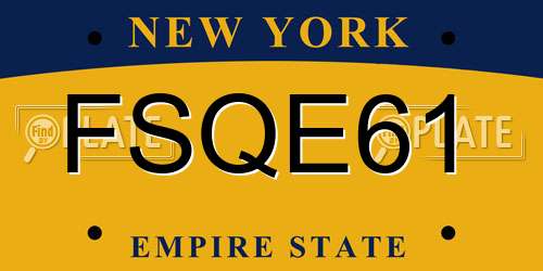 FSQE61 New York License Plate