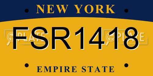 FSR1418 New York License Plate