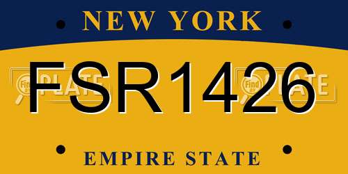 FSR1426 New York License Plate