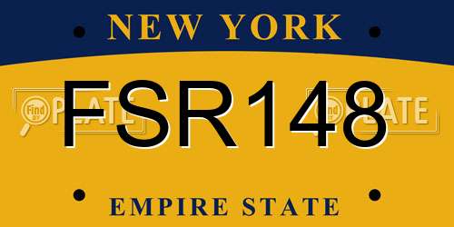 FSR148 New York License Plate