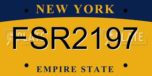 FSR2197 New York License Plate