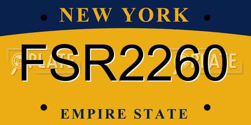 FSR2260 New York License Plate