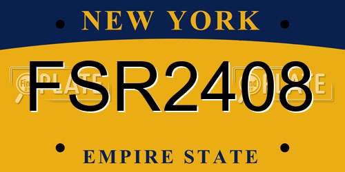 FSR2408 New York License Plate