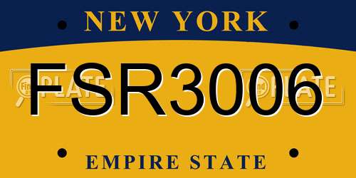 FSR3006 New York License Plate