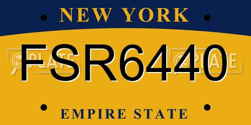 FSR6440 New York License Plate