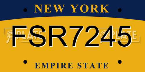 FSR7245 New York License Plate