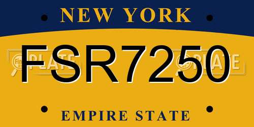 FSR7250 New York License Plate