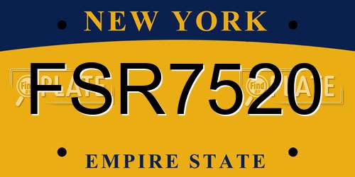 FSR7520 New York License Plate
