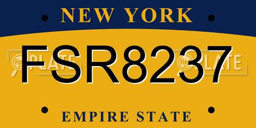 FSR8237 New York License Plate