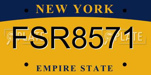 FSR8571 New York License Plate