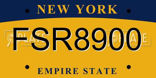 FSR8900 New York License Plate