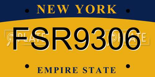 FSR9306 New York License Plate