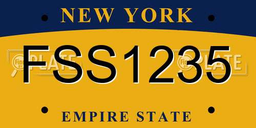 FSS1235 New York License Plate