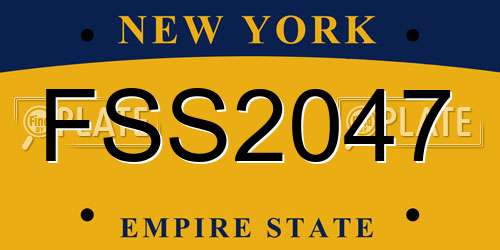 FSS2047 New York License Plate