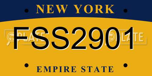FSS2901 New York License Plate