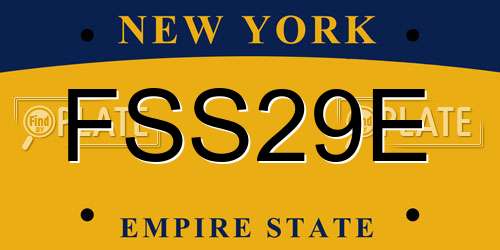 FSS29E New York License Plate