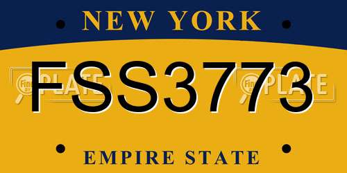 FSS3773 New York License Plate